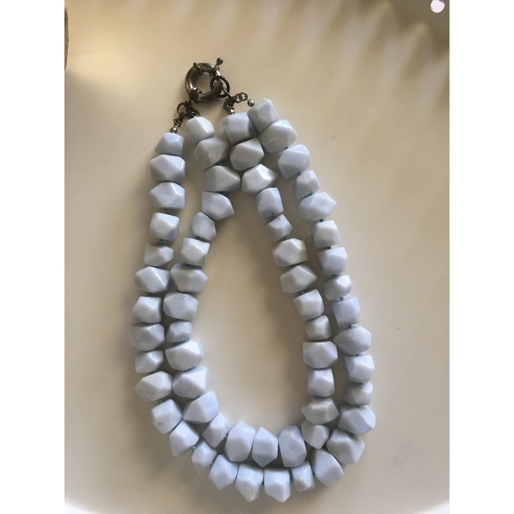 Light Blue Chunky Beaded Necklace - Picture 2 of 3